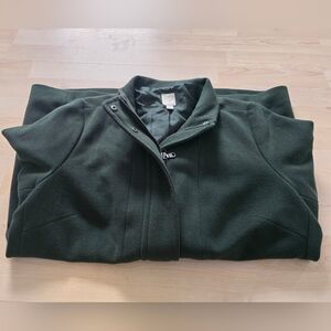 J.Jill Super Soft Heavy Hunter Green Coat Size Petite Large